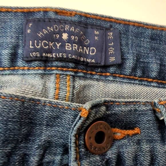 Lucky Brand 221 Original Straight Jeans size 30 X 34 (32) Medium Blue Denim Wash - Picture 8 of 11